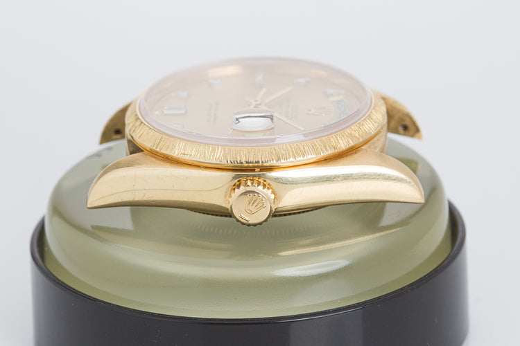 1979 Rolex 18038 Day-Date Bark Finish Champagne Diamond Dial