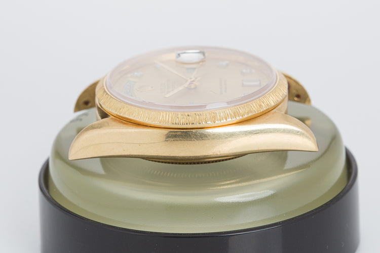 1979 Rolex 18038 Day-Date Bark Finish Champagne Diamond Dial