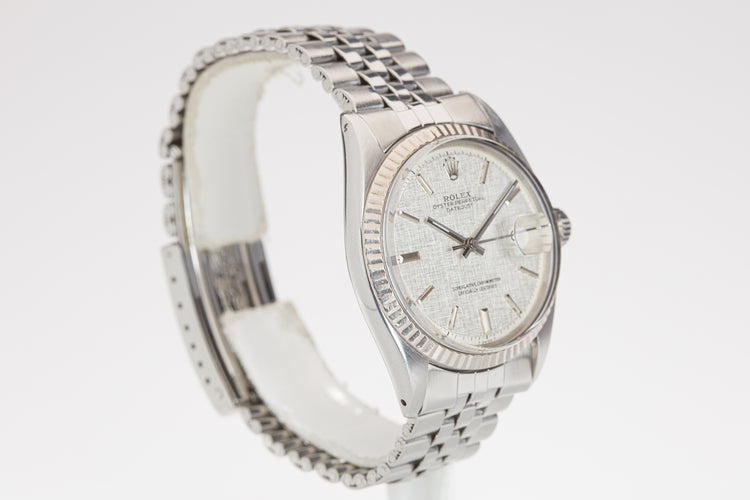 1968 Rolex 1601 Silver Linen Dial Datejust