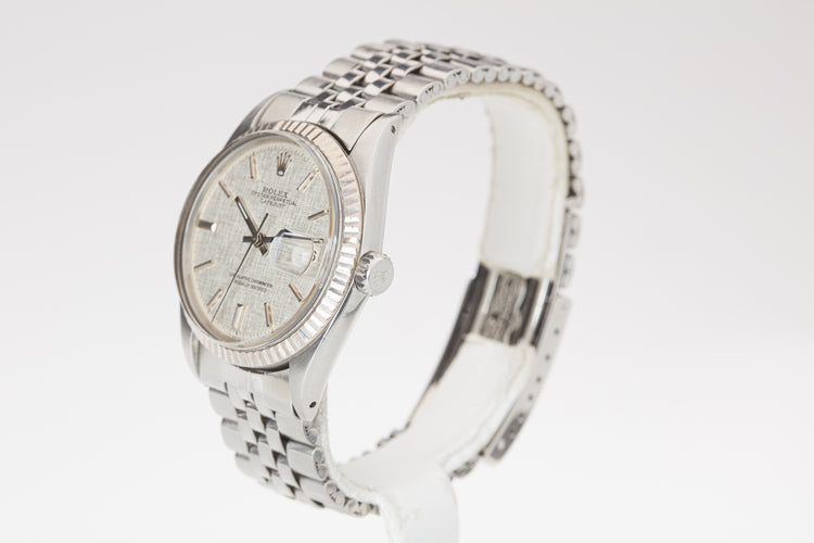 1968 Rolex 1601 Silver Linen Dial Datejust
