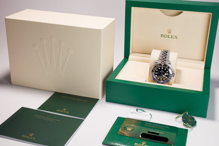 2023 Rolex 126710BLNR GMT Master II Batgirl Box, Card, Hangtags & Booklets