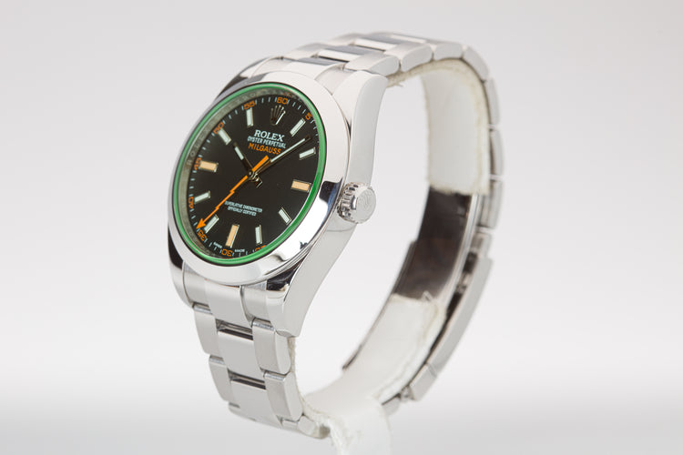 2018 Rolex Oyster Perpetual Milgauss 116400GV Box, Card, RSC & Service Papers