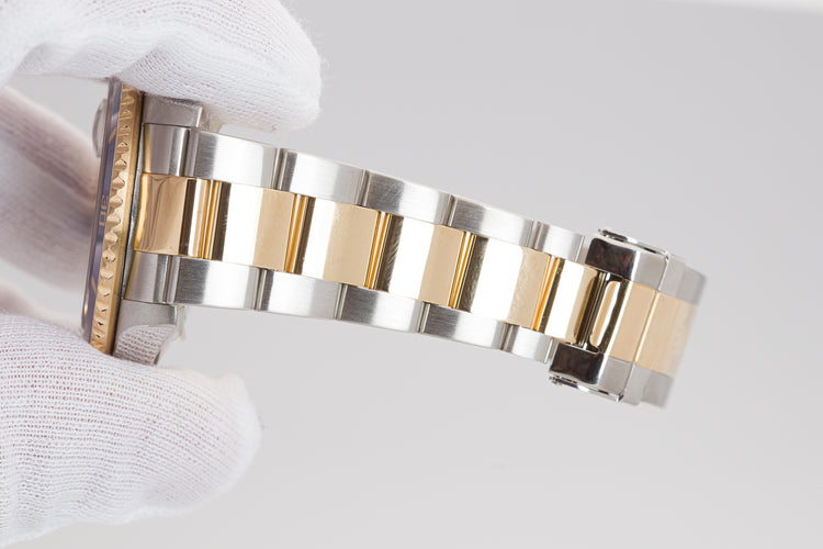 2006 Rolex 18k & St Submariner 16613T Gray Diamond & Sapphire Serti Dial