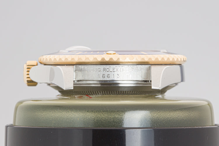 2006 Rolex 18k & St Submariner 16613T Gray Diamond & Sapphire Serti Dial