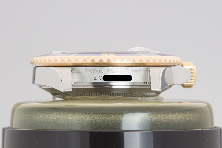 2006 Rolex 18k & St Submariner 16613T Gray Diamond & Sapphire Serti Dial