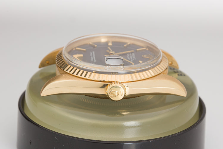 1977 Rolex 18k Datejust 1601 Gray Sigma Dial Box, Papers, Booklets, Hangtag