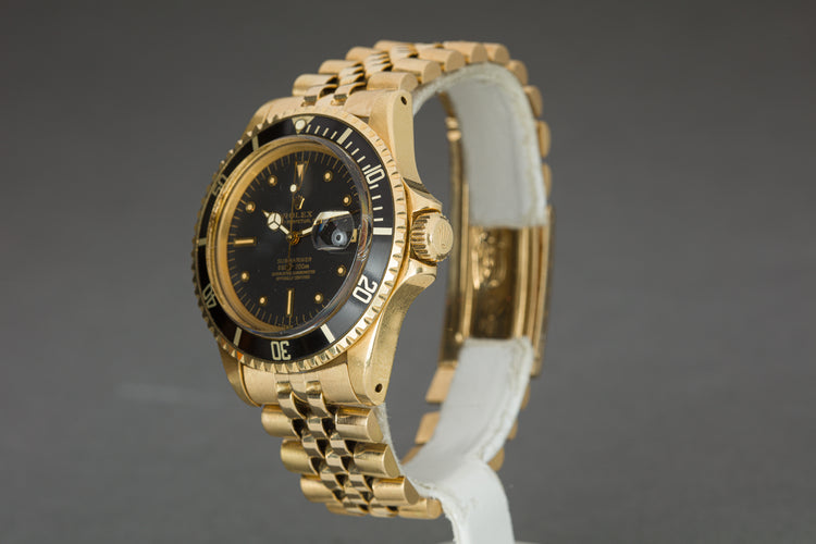 1970 Rolex 18k Submariner 1680 Black Nipple Dial Jubilee Bracelet