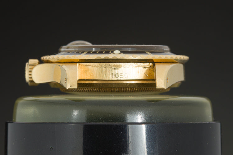 1970 Rolex 18k Submariner 1680 Black Nipple Dial Jubilee Bracelet