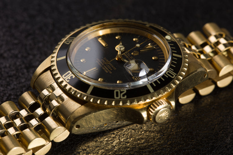 1970 Rolex 18k Submariner 1680 Black Nipple Dial Jubilee Bracelet