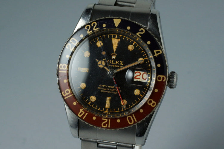 1958 Rolex GMT 6542 Glossy Gilt Chapter Ring with BAKELITE Bezel