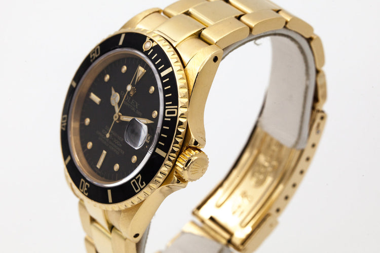 1982 Rolex YG Submariner 16808 Black Nipple Dial
