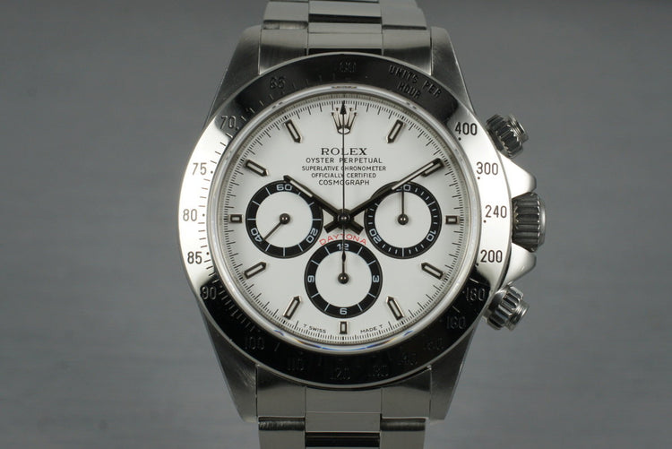 1996 Rolex SS Zenith Daytona 16520 White Dial