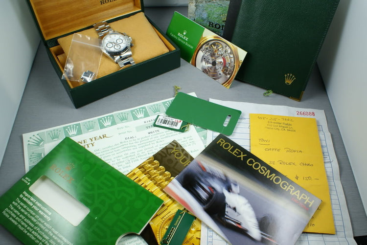 Rolex SS Zenith Daytona 16520 “white dial ” with papers