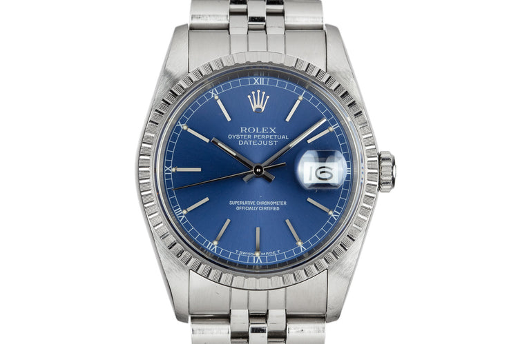 1990 Rolex DateJust 16220 Blue Dial