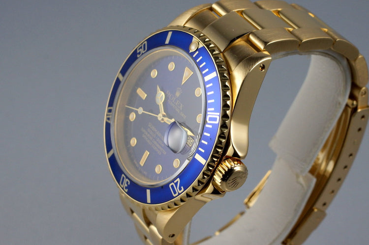 1991 Rolex YG Blue Submariner 16618