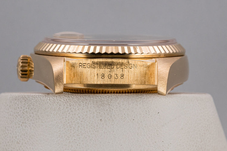 1978 Rolex 18K YG Day-Date 18038 Champagne Dial with Service Papers
