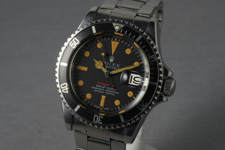 Rolex Red Submariner 1680 with ORANGE tritium Mark IV Dial