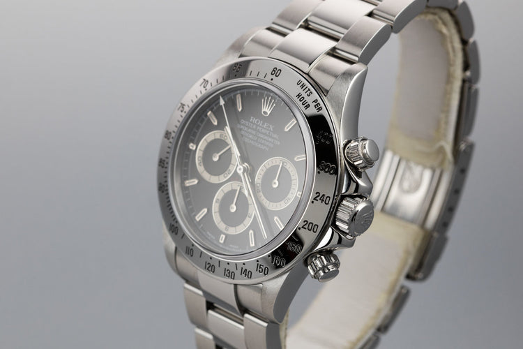 1999 Rolex Zenith Daytona 16520 Black Dial with Box and Papers