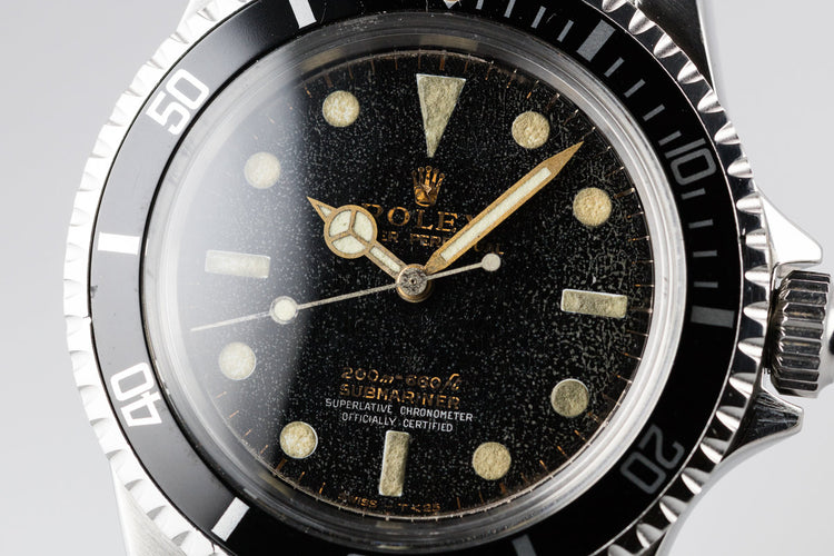 1964 Rolex Points Crown Guard Submariner 5512 Gilt 4 Line "Spider" Dial