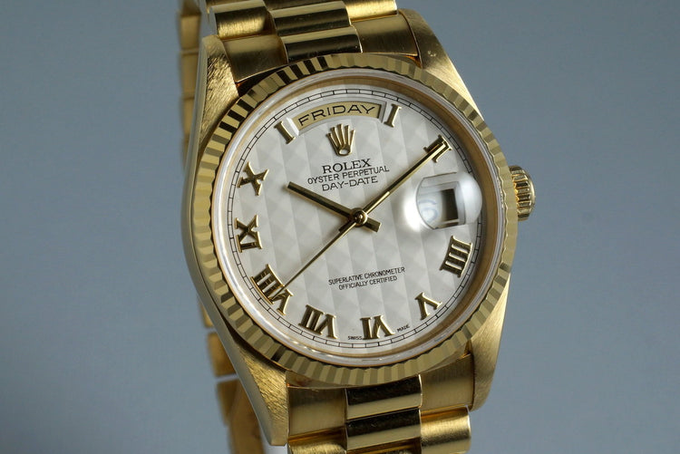 1990 Rolex YG Day-Date 18238 with Cream Pyramid Dial