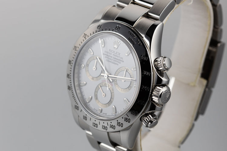 2007 Rolex Daytona 116520 White Dial with Box and Purchase Papers
