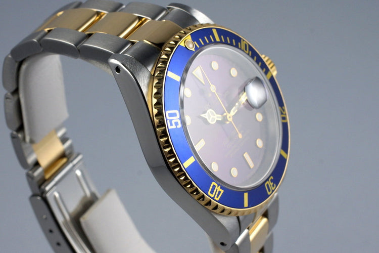 1991 Rolex Two Tone Blue Submariner 16613