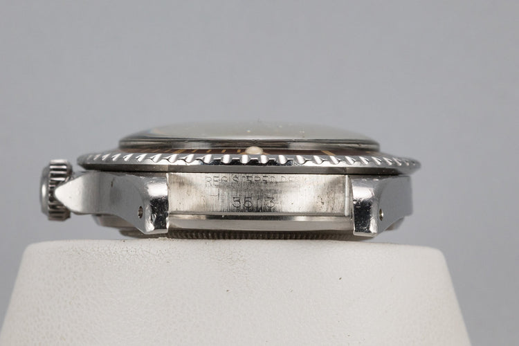 1963 Rolex Pointed Crown Guard Case Submariner 5513 with Silver Depth Rating Gilt Exclamation Dial