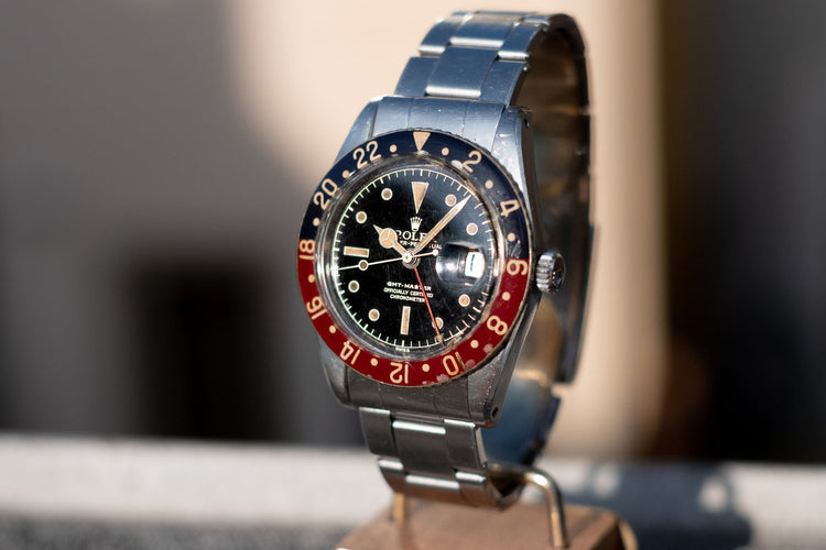 1958 Rolex GMT-Master 6542 Spidered Gilt Chapter Ring Dial with Bakelite Bezel Insert