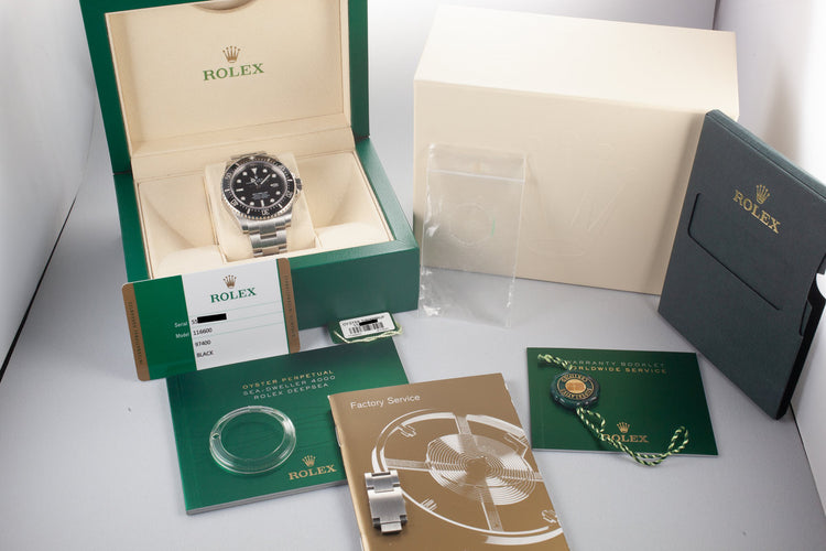 2015 Rolex Ceramic Sea-Dweller 4000 Ref:116600 with Box and Papers