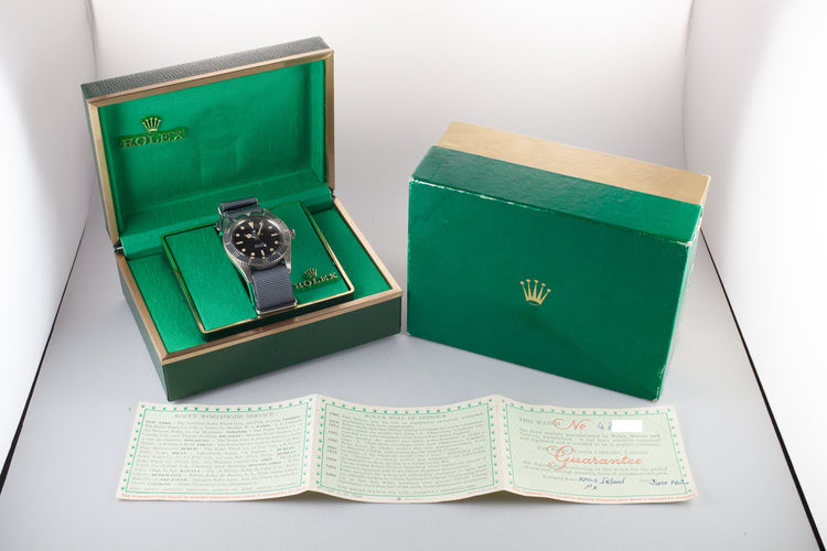 1959 Rolex Submariner 5508 Tritium Service Dial with Box and Papers
