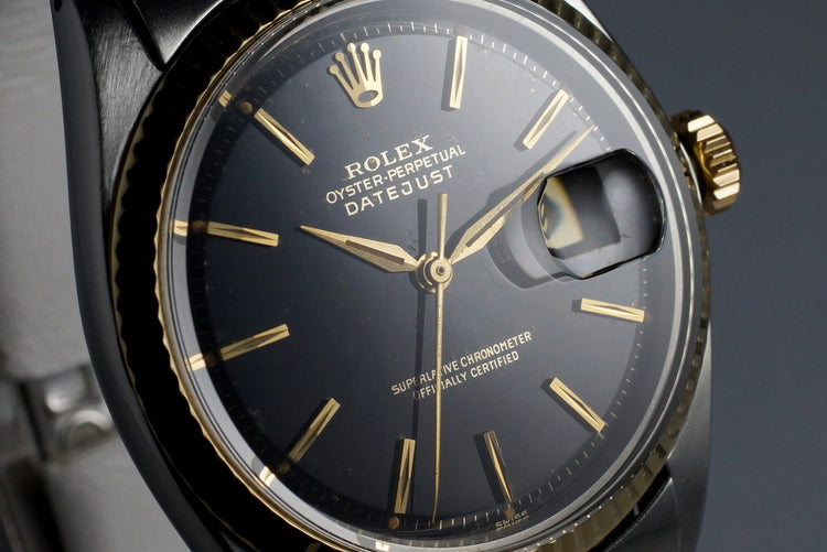 1964 Rolex Two Tone DateJust 1601 Glossy Gilt Black Dial