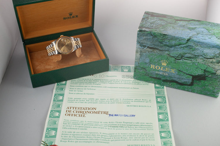 1993 Rolex Two-Tone DateJust 16233 Champagne Dial with Box and Papers