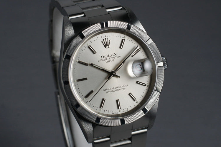 2001 Rolex Silver Dial Date 15210 with Box & Papers