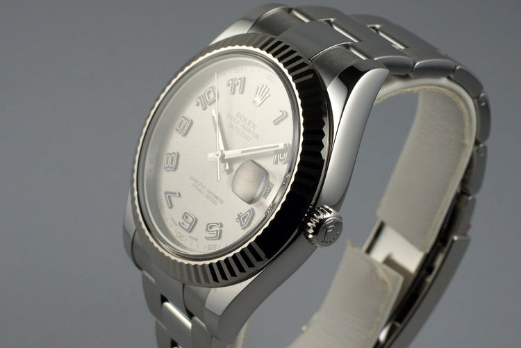 2009 Rolex DateJust 116334 Silver Arabic Dial with Box and Papers