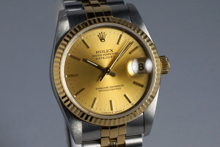1991 Rolex MidSize Two Tone DateJust 68273 with Box and Papers