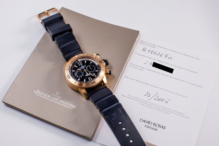 2015 Jaeger LeCoultre Rose Gold Diving Chrono Q1862640 with Box and Papers