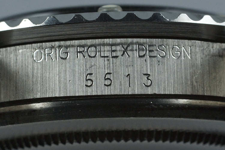 1982 Rolex Submariner 5513 Mark IV Maxi Dial with Box and Papers