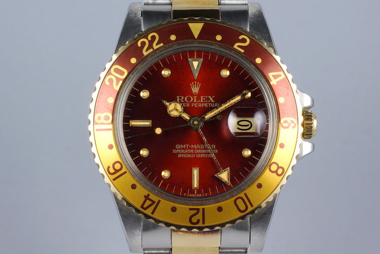 1980 Rolex Two Tone GMT 16753 Root Beer 'Red' Dial