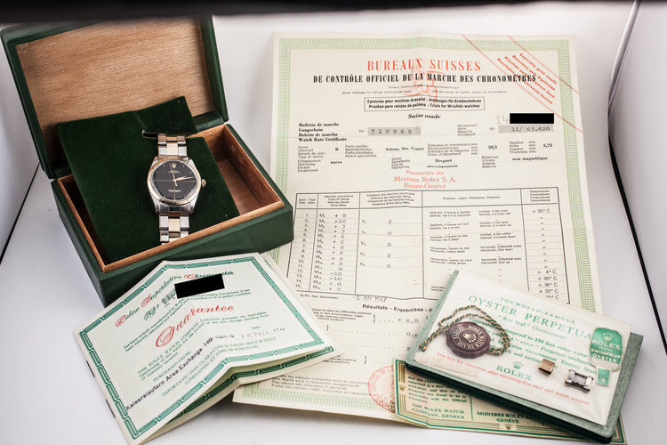 1966 Rolex Two Tone Oyster Perpetual 1008 With Gilt Zephyr Dial and Bezel and Box and Papers