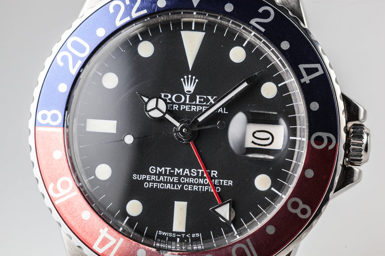 1970 Rolex GMT-Master 1675 with Pepsi Insert and Box and Papers