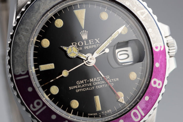 1965 Rolex GMT-Master 1675 Gilt Dial with Fuchsia Bezel Insert