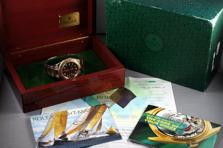 2003 Two Tone Rolex Yachtmaster 16623 MOP with Box and Papers