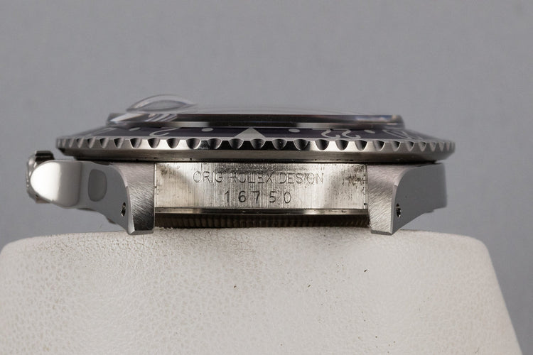 1986 Rolex GMT-Master 16750 "Pepsi" with "SWISS" Only Service Dial