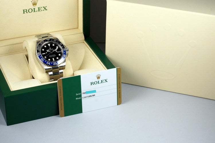 2015 Rolex GMT II 116710BLNR with Box and Papers STICKERS