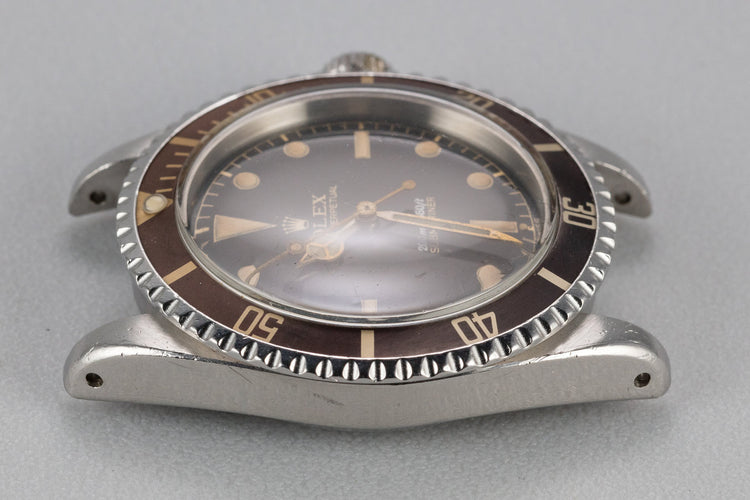 1963 Rolex Pointed Crown Guard Case Submariner 5513 with Silver Depth Rating Gilt Exclamation Dial