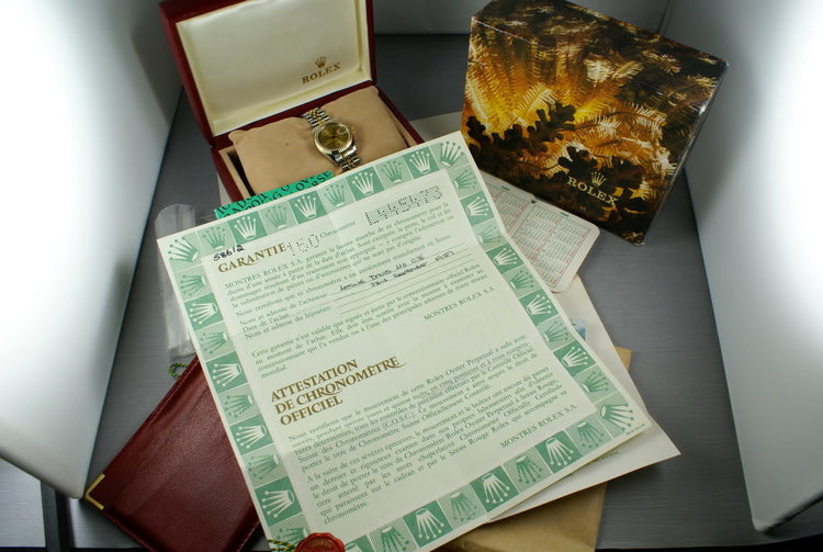 Rolex Ladies Datejust 69173 Box, Papers and Mr. Hudson Letter
