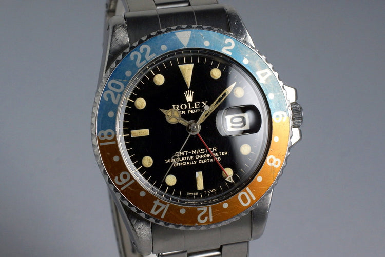 1964 Rolex GMT 1675 Glossy Gilt Dial with Box and Papers