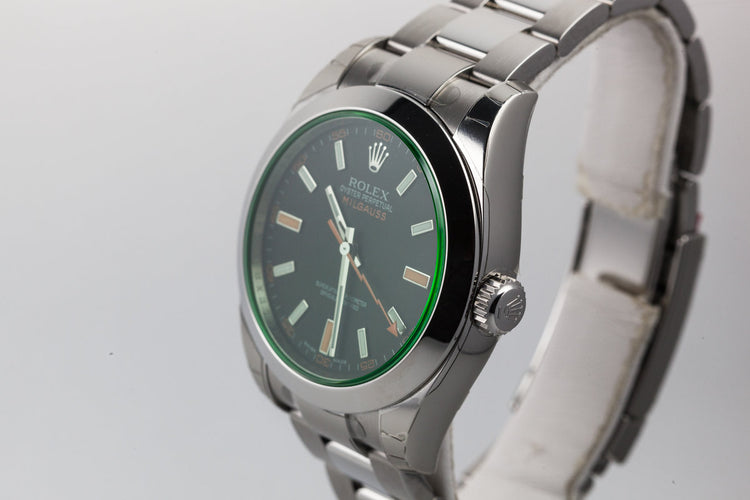 2008 MINT Rolex Milgauss 116400V with Box and Papers