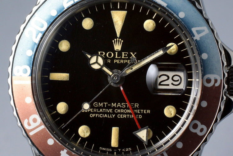 1964 Rolex GMT 1675 Glossy Gilt Dial with Box and Papers