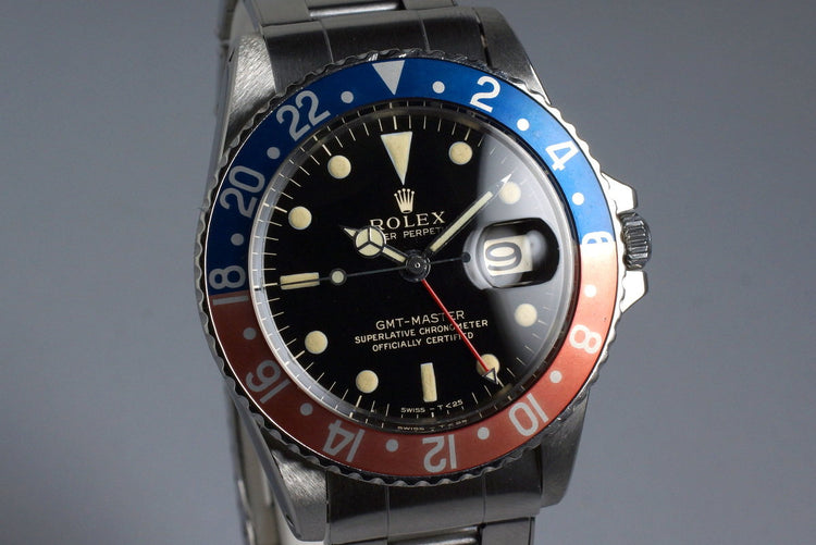 1966 Rolex GMT 1675 Glossy Gilt Dial with Box and Papers